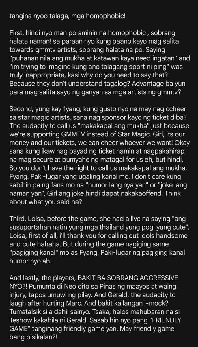 reesemkxsvt's tweet photo. ang dumi nyo mag laro, sa totoo lang.

nasobrahan pagka-kanal yang ugali nyo, sana ilugar naman. Lalo na yung oag duro-duro kay Ping, diba Fyang?!

#StarMagicAllStarGames2026
#StarMagicxGMMTV
#GMMTV https://t.co/2KTIOO7MIx