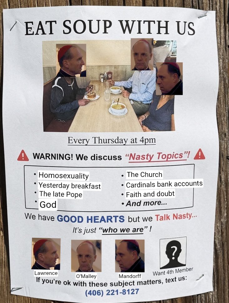 ducklord25's tweet photo. #conclave the trio wants one more https://t.co/36SyKdcJzn