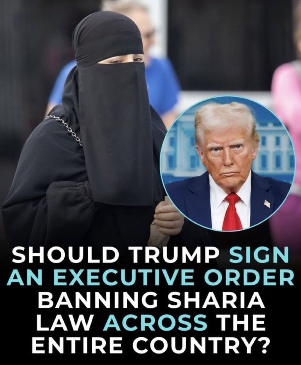American__2's tweet photo. 🔥 BE HONEST: Should Trump ban Sharia law nationwide?

🇺🇸 Yes — Ban It
⚖️ No — Oppose It https://t.co/PTdTqN7Lct