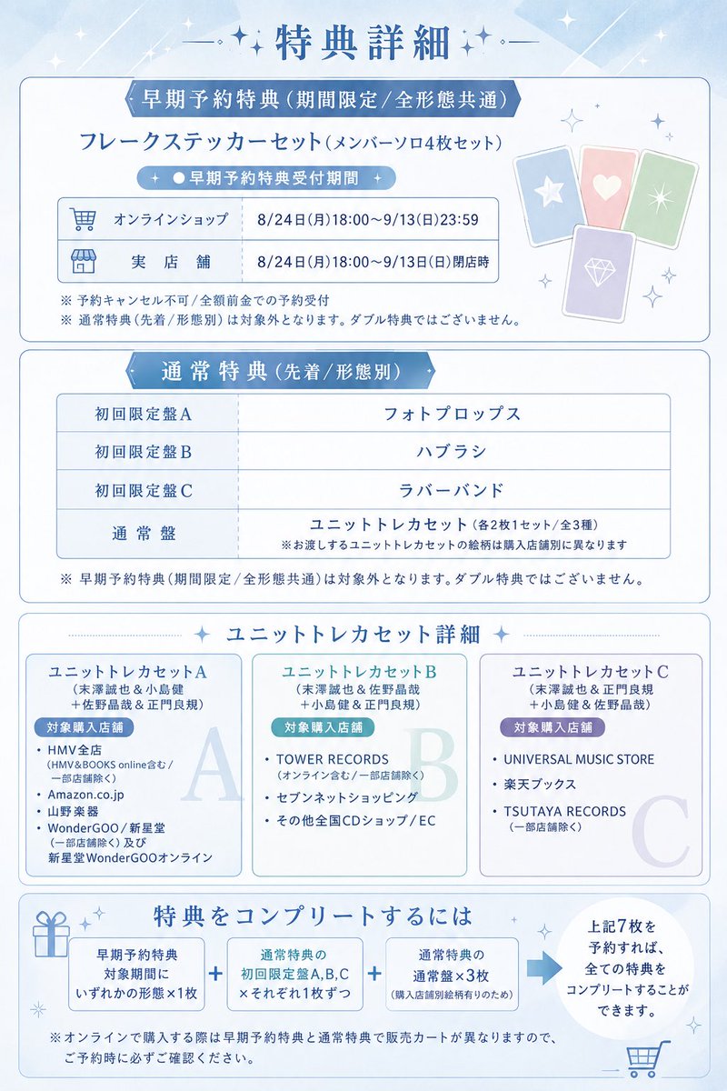 20190218Ae4's tweet photo. 【💿Aぇオリコン1位への道】 

︎︎︎︎︎︎☑︎予約・購入の際のポイント
︎︎︎︎︎︎☑︎形態別収録・特典内容
︎︎︎︎︎︎☑︎︎︎︎︎︎︎特典詳細（特典コンプリートするには）
︎︎︎︎︎︎☑︎注意点

こちら画像にまとめております。

予約はこちら！
https://t.co/D0NQpjYBHc

#AぇEmotion https://t.co/x5R7Iyp6yn