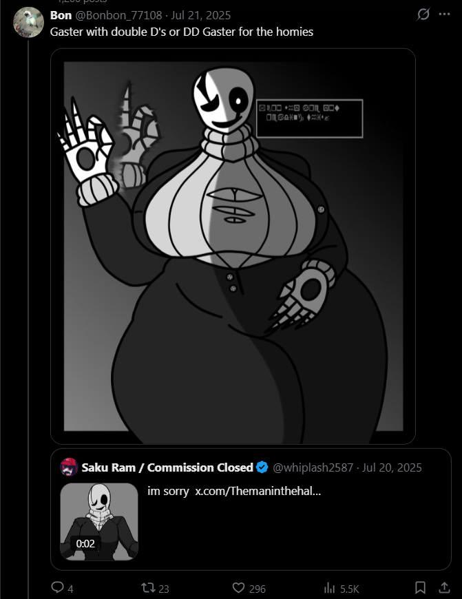 bonnling's tweet photo. Finally... The Ari and Froggy drawing has surpassed my previous must liked drawing of Double D Gaster. Thank you for the support https://t.co/DPV9QS2bjA