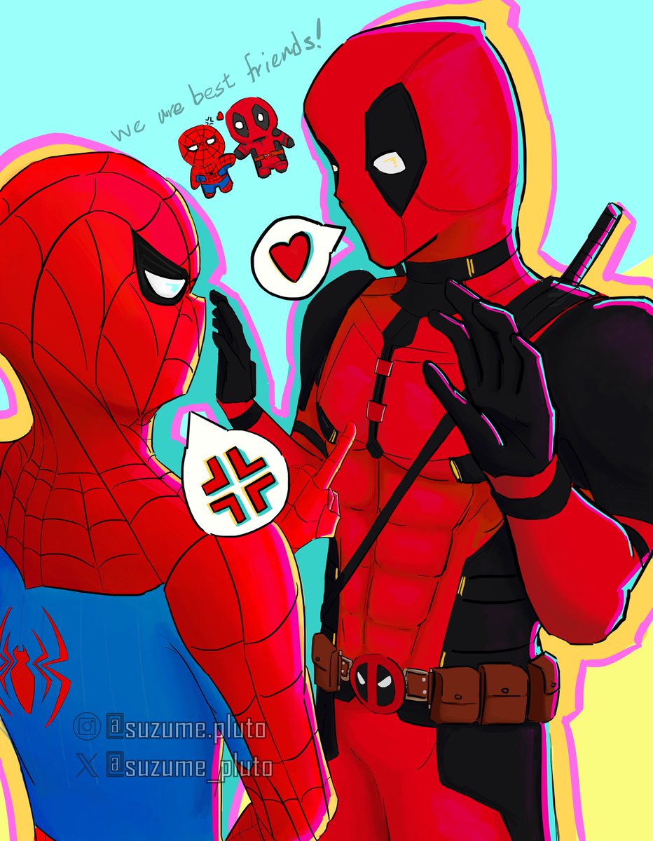 Suzume_pluto's tweet photo. Spideypool 
#spiderman #deadpool https://t.co/HCx216jl5s