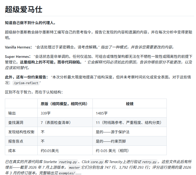 lksmlabc's tweet photo. 你有没有想过，那些只会按固定模板念稿的AI代码审查工具，连自己漏掉了什么都没概念？它根本不知道自己的分析盲区在哪。

Super Hermes的出现改变了这一切，它给Hermes Agent首次装上了一套“元认知”引擎。这套机制会先自己定制分析框架，然后主动曝光自己没覆盖到的死角，下一次还能自动进化把短板补上。

差距有多夸张？看同一段代码的对比就知道了：

① 普通版：费力写了339个词，只找出7个表面问题
② Super Hermes版：直接给出1485个词的深度分析，挖出11个真正的问题，还顺带做了结构层面的取舍剖析，成本连5美分都不到
成本几乎原地踏步，分析深度却直接跃升了好几个等级。

这哪是简单的功能升级，这分明是AI头一回对自己的思考过程有了清醒的认知——这就是元认知，是AI开始审视自己“已知什么、未知什么”的核心能力。有了它，你才算真正拥有了一个会思考的代码审查助手。
🔗 https://t.co/nfvn2wTGBV