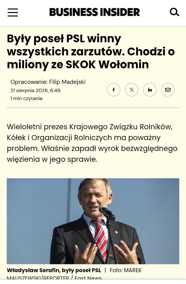 EmanuelEmmax's tweet photo. NO UDAŁO SIĘ ❗️

Afera SKOK Wołomin i ukarali 
w końcu jakiegoś Pisiora
 …a nie wróć, to PSL‼️🫣 https://t.co/TvOzqzKfOG