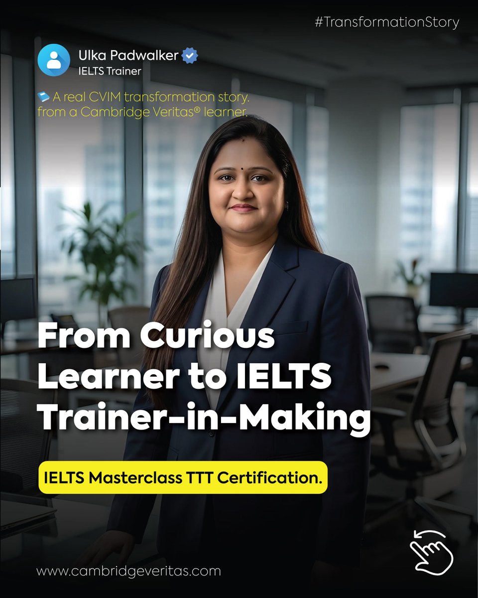 CVPerspective's tweet photo. Not just listening… understanding, applying, and performing
Ulka Padwalker mastered the art of breaking down IELTS listening—clear instructions, smart strategies, and real classroom impact From confusion to clarity,This is what real teaching looks like.
Ready? DM “CVIM” 👀 https://t.co/JYCc7PulZt