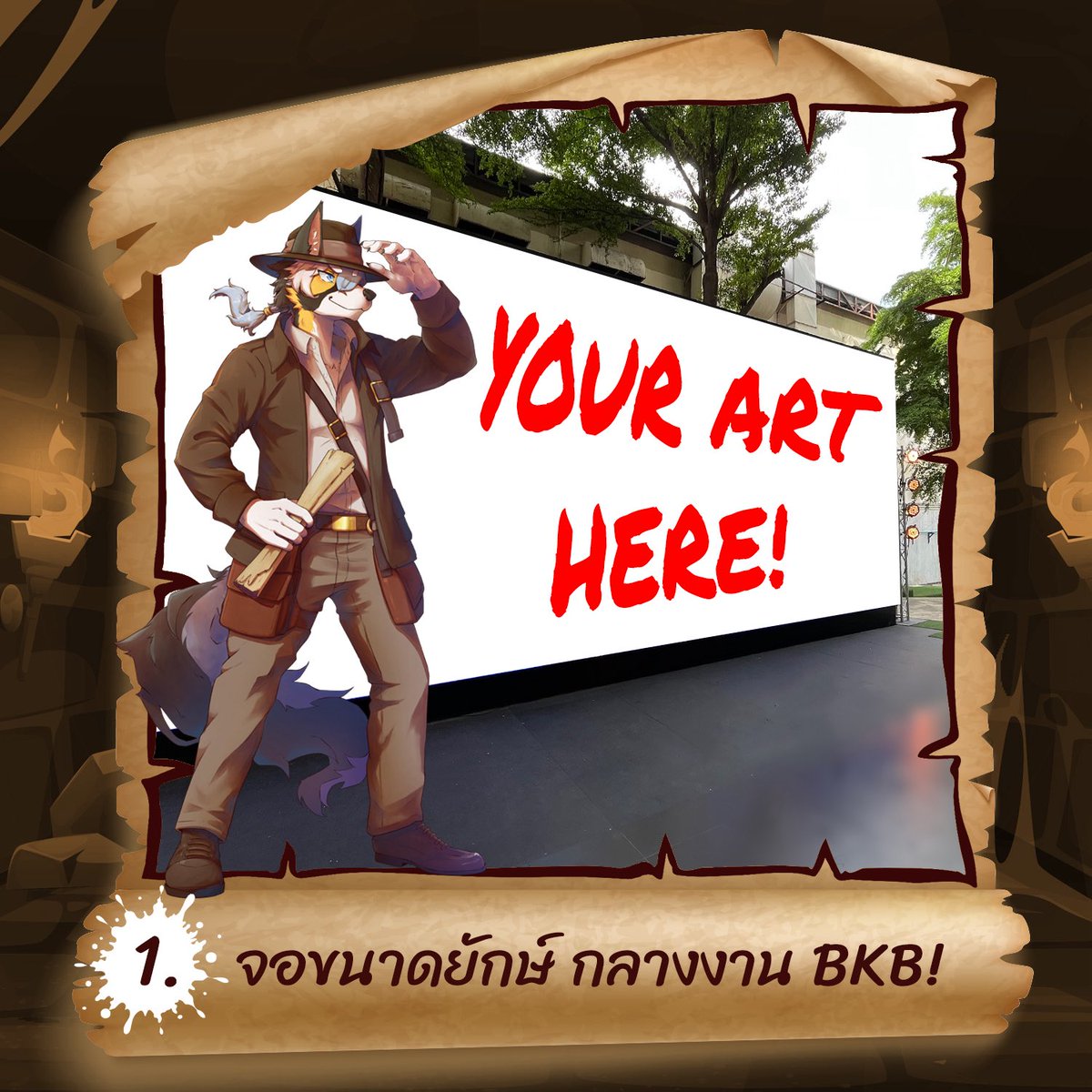 BangkokBeasts's tweet photo. ✨👑 Maybe the next treasure could be YOUR art!? 👑✨
.
🥳🎉 BKB is now open for ART SUBMISSIONS with magnificent EXHIBITION SPACES worthy of your masterpiece!! It's time to polish the precious gems created by your pens and brushes ✍️✨
.
#BangkokBeasts #BKB2026 #FurbiddenVault https://t.co/aM276q0J67