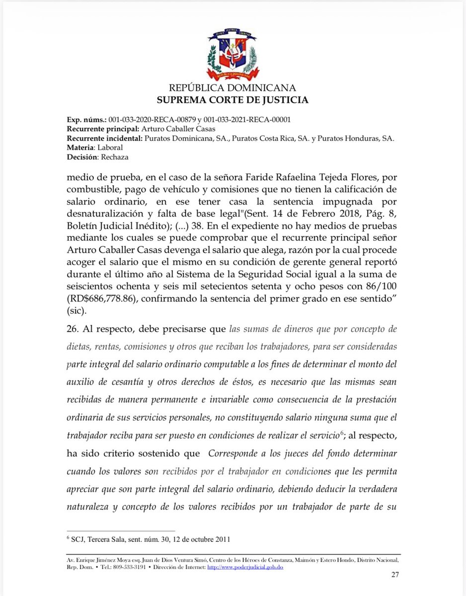 FJimenezRD's tweet photo. Los gastos educacionales y tickets aéreos de un gerente expatriado no integran el salario ordinario. Los gastos educacionales y tickets aéreos propios del puesto de un gerente expatriado, por su carácter extraordinario, no pueden admitirse como parte del salario ordinario, aun cuando se otorguen de forma periódica, pues representan un incentivo adicional en favor del trabajador para colocarlo en condiciones de prestar los servicios contratados y mejorar su rendimiento. Factum: gerente general expatriado que reclamó se incluyeran en su salario ordinario los gastos educacionales de sus hijos, así como los tickets aéreos de vacaciones y navideños que le cubría el grupo multinacional para el cual trabajaba.