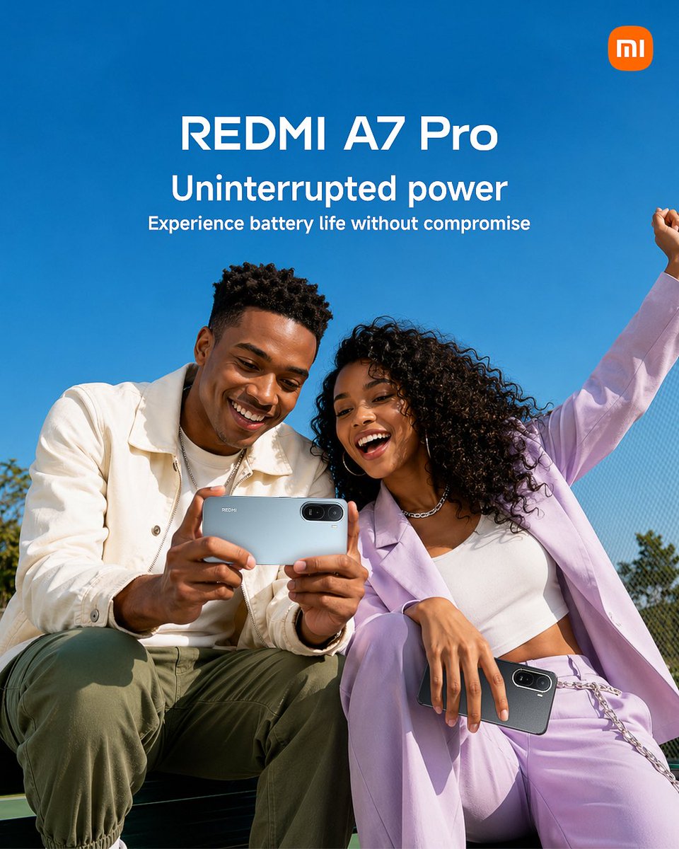 XiaomiGhana's tweet photo. Your day shouldn’t stop because your battery does. 🔋⚡
The REDMI A7 Pro is built for uninterrupted power, keeping you going through more gaming, streaming, scrolling and everything in between.
More moments. Less charging. Keep going.
#REDMIA7Pro #XiaomiGhana #PowerThatLasts https://t.co/RvQV6MOOmL