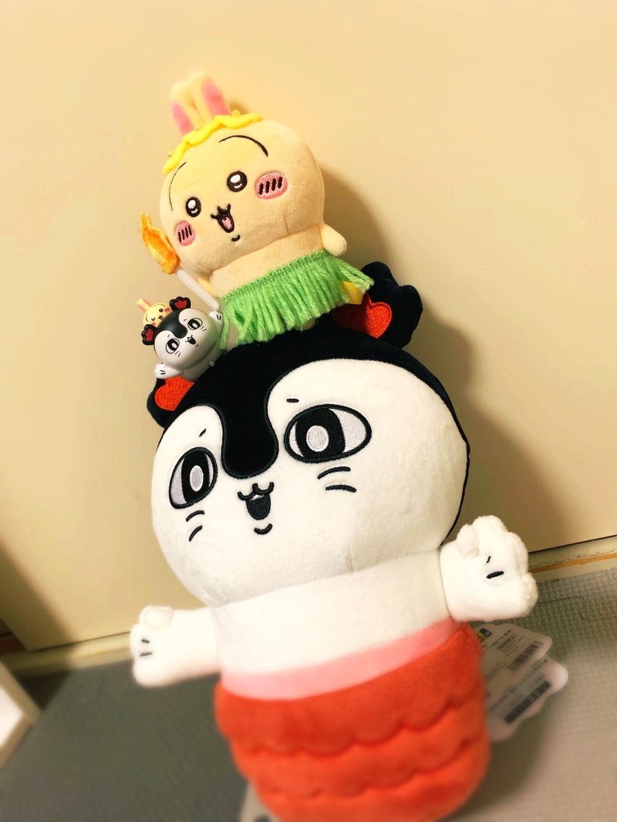 kokuboom's tweet photo. 映画ちいかわ人魚の島のひみつを見てきました。
入場者特典のプルバックカーは推しのうさぎをゲット！
いつの間にやら、ぬいぐるみも増えました。

#ちいかわ https://t.co/uVrfshVr8s