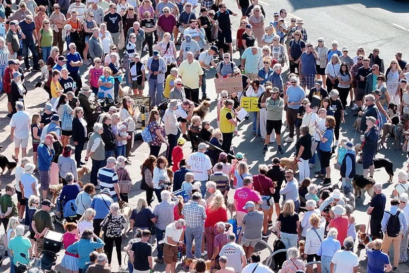 Alexandr4Denman's tweet photo. WELL DONE TO WALES!! 
Hundreds of people turned out on a protest at Rhos on  Sea as a ban was proposed to stop all dogs walking on the beach and promenade but the people came out to say NO 
The measures would be brought in place, if approved, at the Cayley Promenade section of the beach in Rhos-on-Sea in Conwy.
A consultation is currently open, ending on September 11, with Conwy council stating communities considered dog-related issues to be a "key concern".
This comes as we are slowly seeing more and more coming down on us about our favourite pets that have always been our best friends in the whole of Britain ! 
I wonder why??