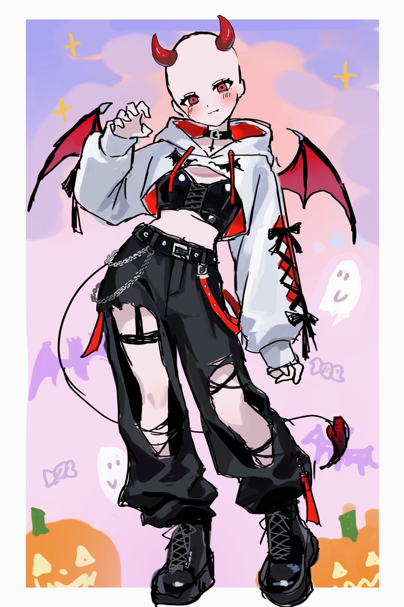 iroi_roiro_art's tweet photo. 🎃ハロウィン量産 無償モデル募集🦇
 選べる「かわいい/かっこいい」小悪魔ヴァンパイア🖤
抽選で1名様を清書して納品します✨

【参加必須】フォロー＋RP
【任意】好きな衣装をリプで教えてね！

#無償企画 #イラスト企画 https://t.co/khmX2zeEci