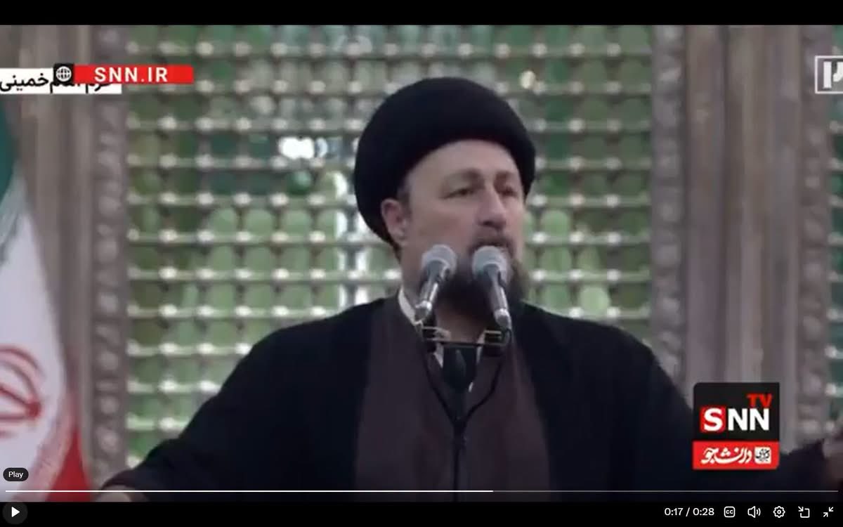 ChiefShadow72's tweet photo. The grandson of Ayatollah Khomeini just admitted in public the crushing impact the U.S. blockade and war have inflicted on the Islamic Republic of Iran.

Speaking in front of Pezeshkian government officials, Hassan Khomeini acknowledged that Iran and the IRGC is being squeezed “from every direction.” 

When the founder’s own grandson tells the government that Trump's economic strangulation plan is working, you know the end is near. 

At the same time, the IRGC-controlled media is attacking Pezeshkian and Ghalibaf for showing “weakness" for saying “it is better to end the war today” and Ghalibaf for warning that military power means nothing if people are hungry and the system cannot endure economically. In fact, Pezeshkian said last week that the Ayatollah wanted peace - that sent the IRGC off the deep end. 

Two of the Islamic Republic’s most senior officials are publicly warning that the current path is unsustainable, and so is the grandson of the Ayatollah. 

What was once contained behind closed doors is becoming an open fight over whether the regime backs down or doubles down.