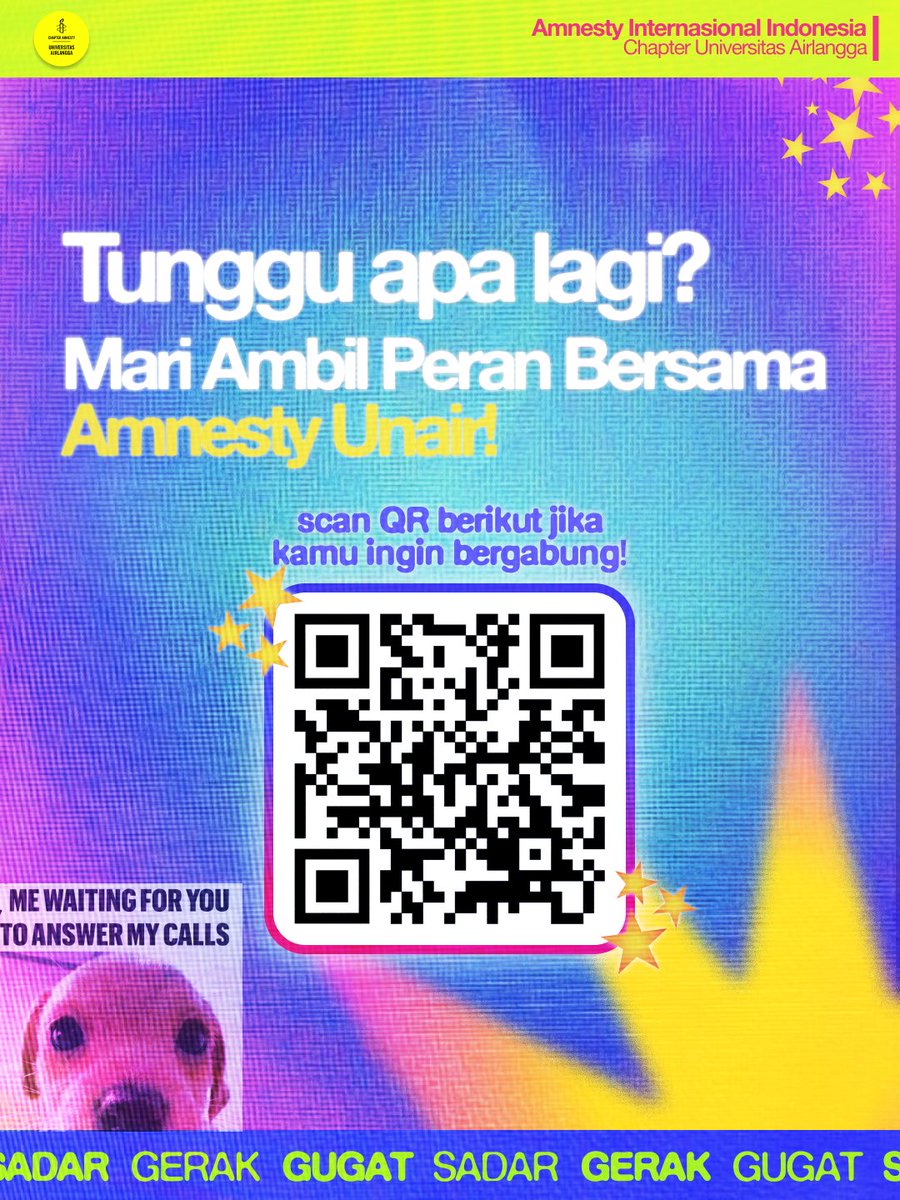 amnesty_unair's tweet photo. 📢 Open Recruitment: Staf Divisi dan Komite Kajian Amnesty Chapter Unair 2026/2027 📢

Kami membuka ruang bagi kamu untuk belajar, berdiskusi, berkembang, dan mengambil peran dalam menyuarakan isu kemanusiaan. Simak dan SAMBUTLAH detailnya sebagai berikut~ 

(cont.) https://t.co/uEzGubClfa