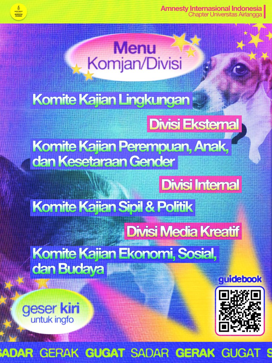 amnesty_unair's tweet photo. 📢 Open Recruitment: Staf Divisi dan Komite Kajian Amnesty Chapter Unair 2026/2027 📢

Kami membuka ruang bagi kamu untuk belajar, berdiskusi, berkembang, dan mengambil peran dalam menyuarakan isu kemanusiaan. Simak dan SAMBUTLAH detailnya sebagai berikut~ 

(cont.) https://t.co/uEzGubClfa
