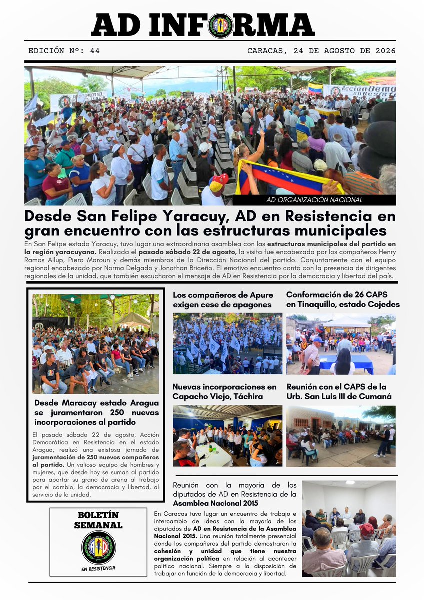 ADOrganizacion_'s tweet photo. Boletín informativo semanal, 24 de agosto de 2026. AD Informa. https://t.co/kIVuksD2pQ