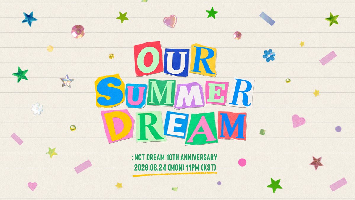 NCTsmtown_DREAM's tweet photo. OUR SUMMER DREAM : NCT DREAM 10TH ANNIVERSARY
➫ 2026.08.24 (MON) 11PM (KST) 잠시 후에 만나요!

📍YouTube : https://t.co/rjHggiz1B4
📍TikTok : https://t.co/b1giGi9d3u
📍Weverse : https://t.co/TkoYsglwkV

EVERYTHING, ALL AT ONCE, NEO
https://t.co/nX0QxMXehW 

#NCTDREAM
#NCTDREAM_10TH_ANNIVERSARY
#NCT_10TH_ANNIVERSARY