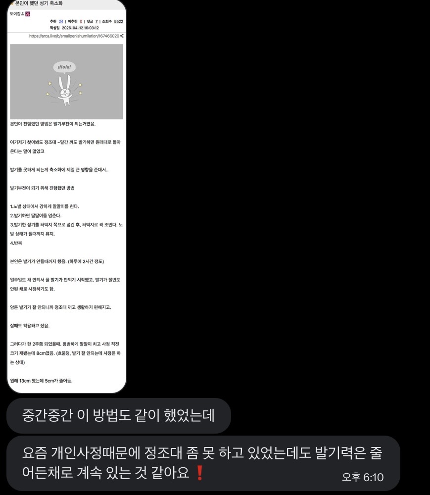 ShrinkMyClit3's tweet photo. 이게 소추화 방법…? https://t.co/knH0sZOFNN