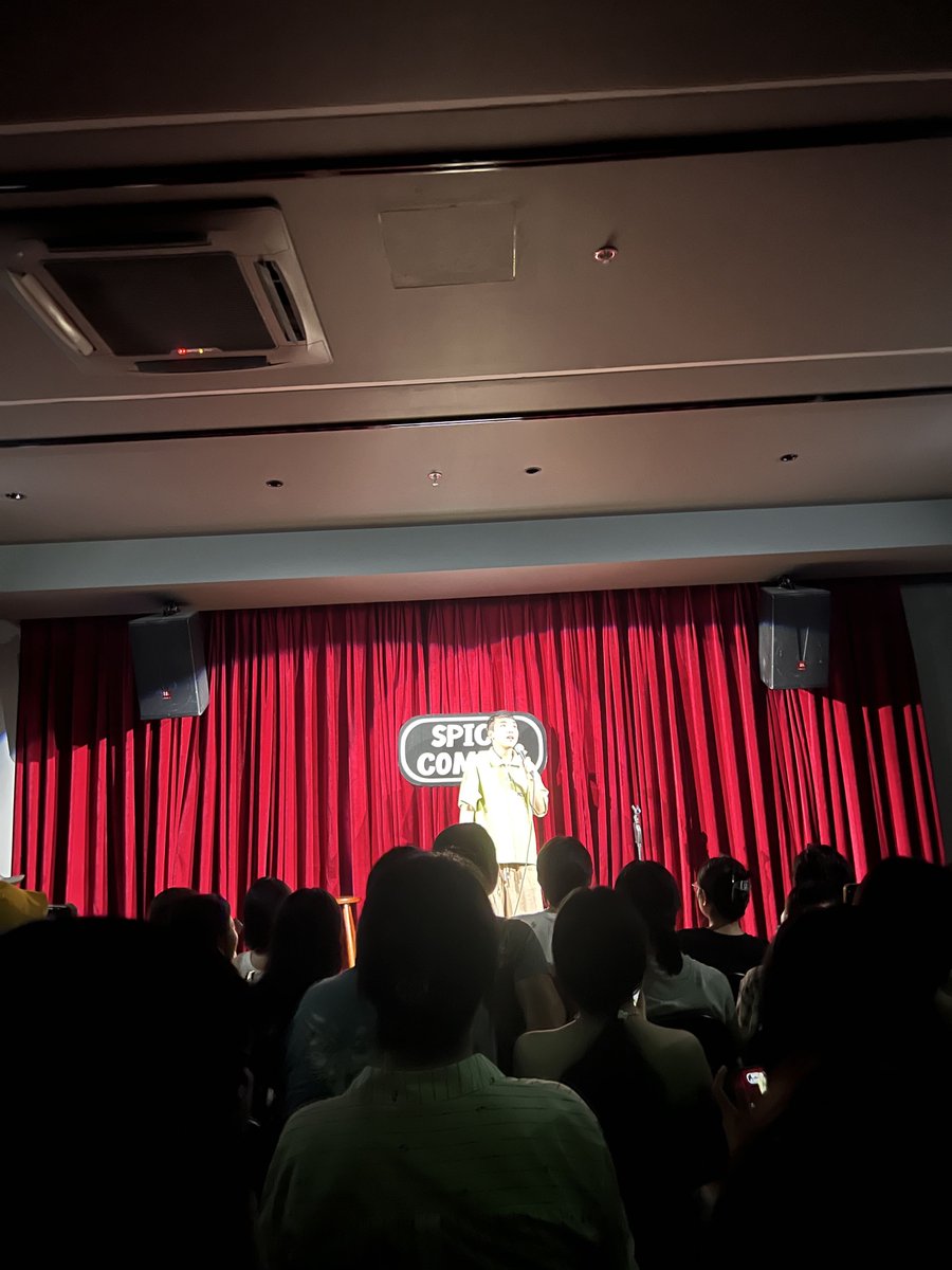 z9wmft's tweet photo. Just finished my first open mic set and now my voice is half crackle, half joy—plus 3 people laughed so hard they spilled their drinks! 10/10 would do it again… next week. https://t.co/agha78Vr3M