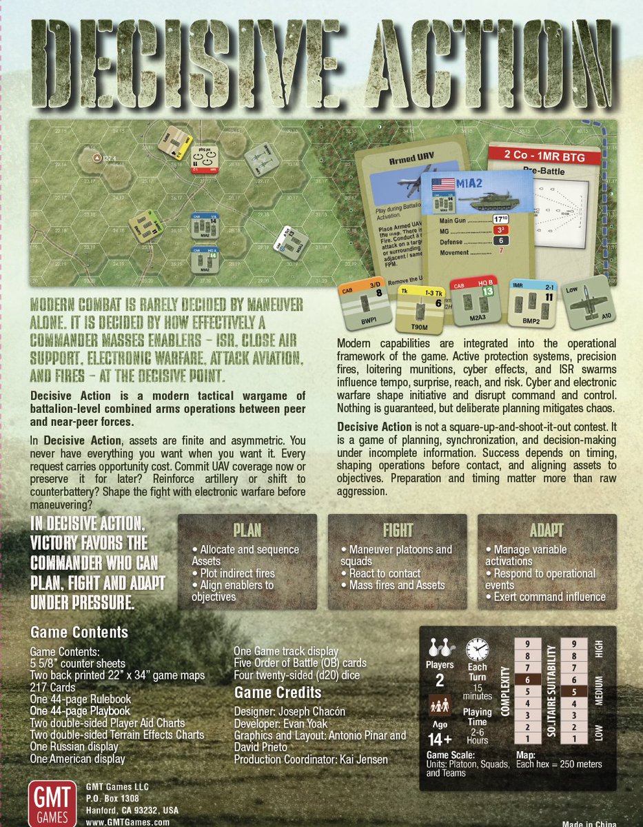 mk20336's tweet photo. This month @gmtgames update (https://t.co/e0DmsthmMO) provides much insight into the tactical warfare title - Decisive Action. This game has one of the coolest box graphics I have recently seen! https://t.co/hs2NKFoI4y