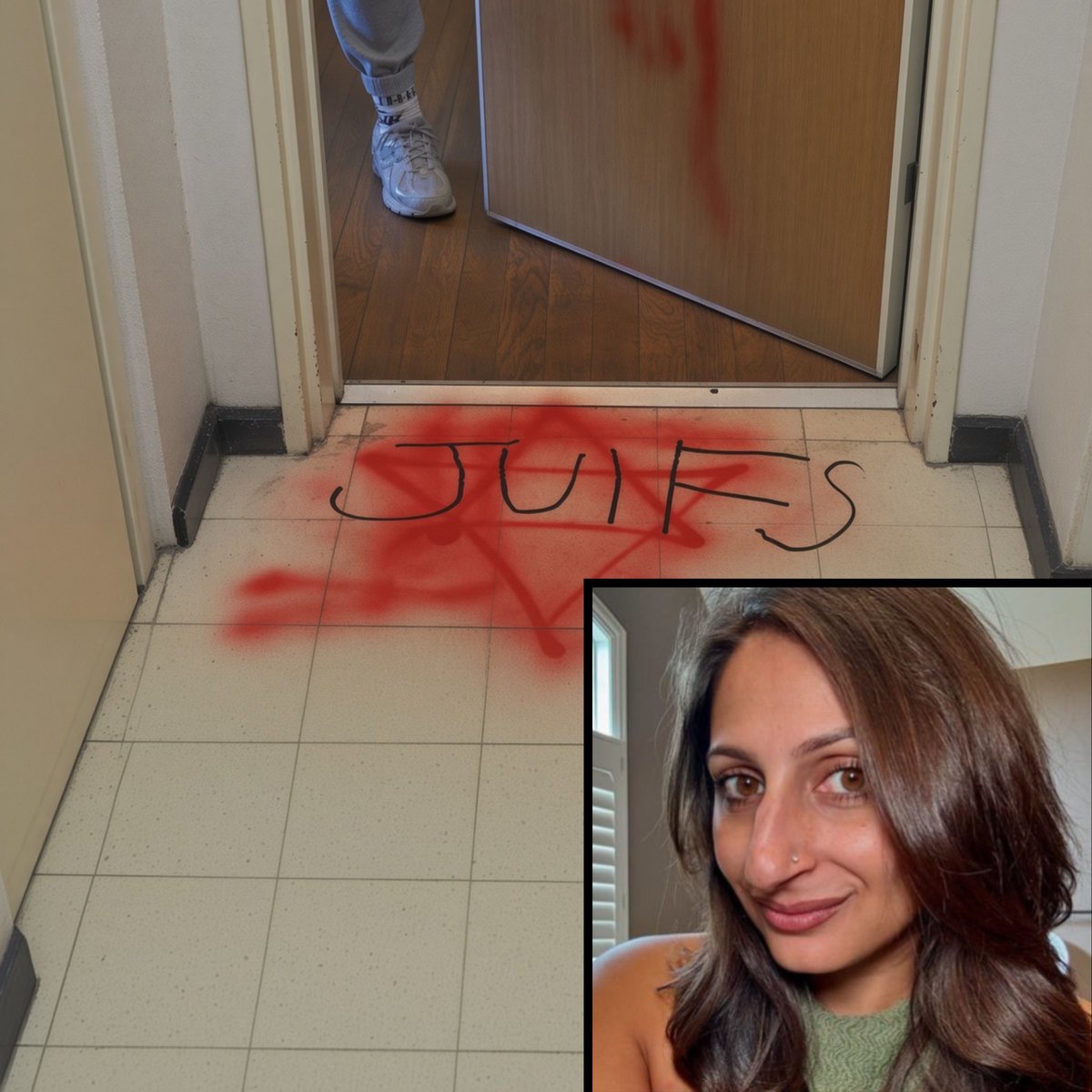 Minister_Prawdy's tweet photo. Wielkonosa narzekała, że jest ofiarą antysemityzmu. Po założeniu ukrytych kamer, policja szybko się dowiedziała, że brzydki nos sama  malowała antysemickie hasła. https://t.co/YWCLMOct0x