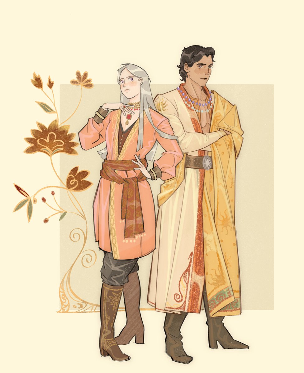 bearrrman_'s tweet photo. for my friend's unwritten baekar fic😗prince of dorne and his targ princess https://t.co/u2BnQ6rRec