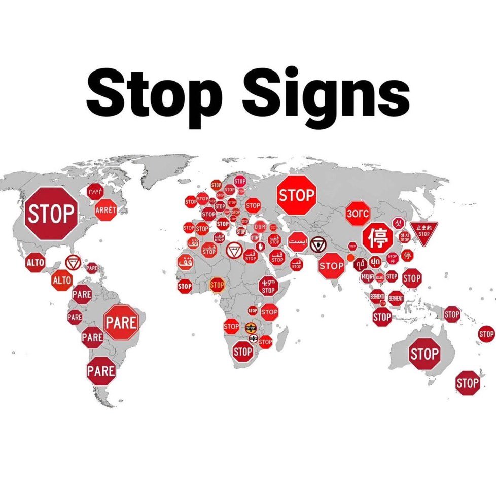 Johnsmithpc7m's tweet photo. So called “free thinking” societies when it comes to stop signs. https://t.co/SbqeQTyVrp