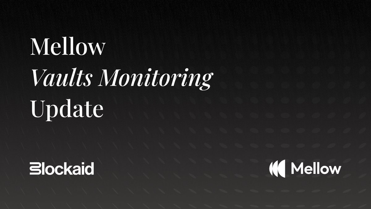 mellowprotocol's tweet photo. Every Core Vault knows what its operator can and can't do. Verifiers check each action against the vault mandate and reject anything outside it.

Now, Mellow is moving its live monitoring to @blockaid_, adding another layer of oversight around the activity inside those rules. https://t.co/getSC1Z0AY