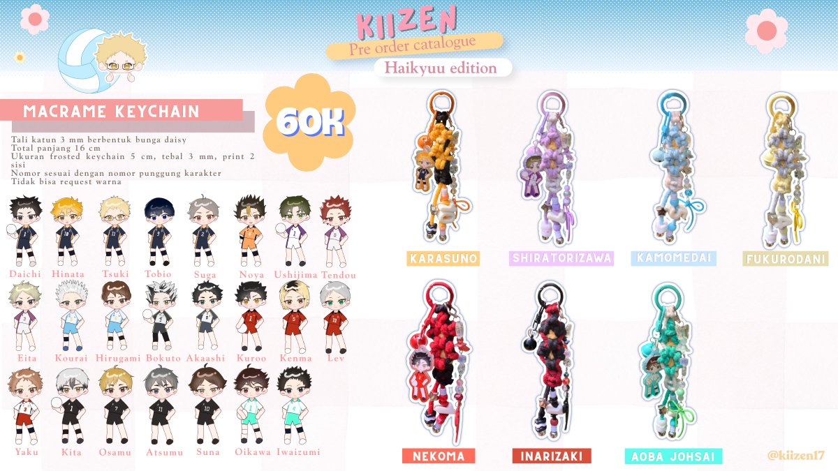 kiizen17's tweet photo. [🔄+🩵 very appreciated]
Kiizen's #Haikyuu Pre order and Giveaway!

📅 : 24 Augustus - 01 September 2026
🚚 : 🍊 dan manual via JNE
🔗 : https://t.co/L6AeyNFCRb

#Haikyuu #Haikyuumerch https://t.co/OUSY5WgKzr