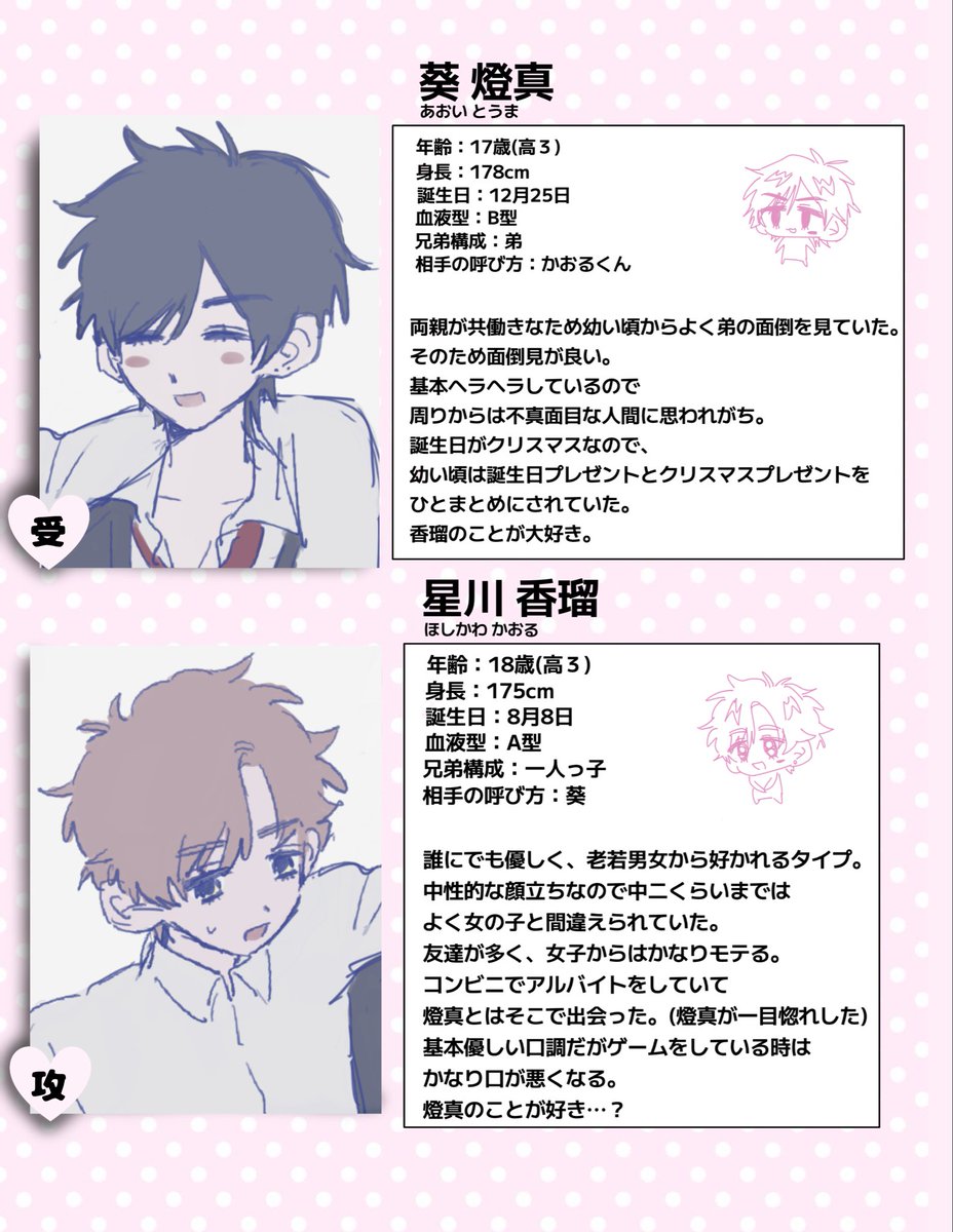 hz4wlx's tweet photo. プロフィール♡  #創作BL  #oc https://t.co/SV7KCuTP31