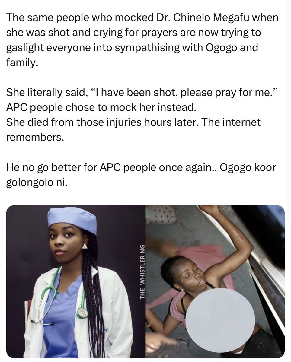 _G_OD_b's tweet photo. @Zamani_WLK Let it also be known that Tinubu supporters mocked Chinelo until her final breath https://t.co/cehWBI1bpn