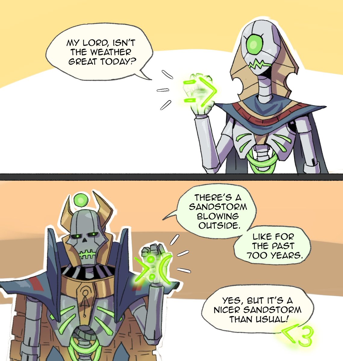 superfeyn's tweet photo. So Necrons use emoticon- I mean glyphs to add emotions? https://t.co/pjWnEuyc3T