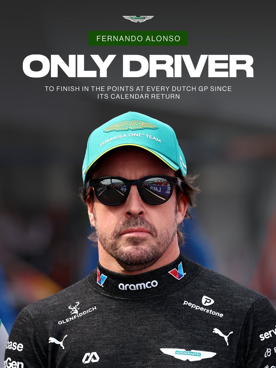 wearetherace's tweet photo. 2021 ➡️ 2026 

Fernando Alonso is the ONLY driver on the grid to have been in the points at every Dutch GP since it returned to the calendar 👏

💻 @F1GuyDan https://t.co/FmFq5FRd7R