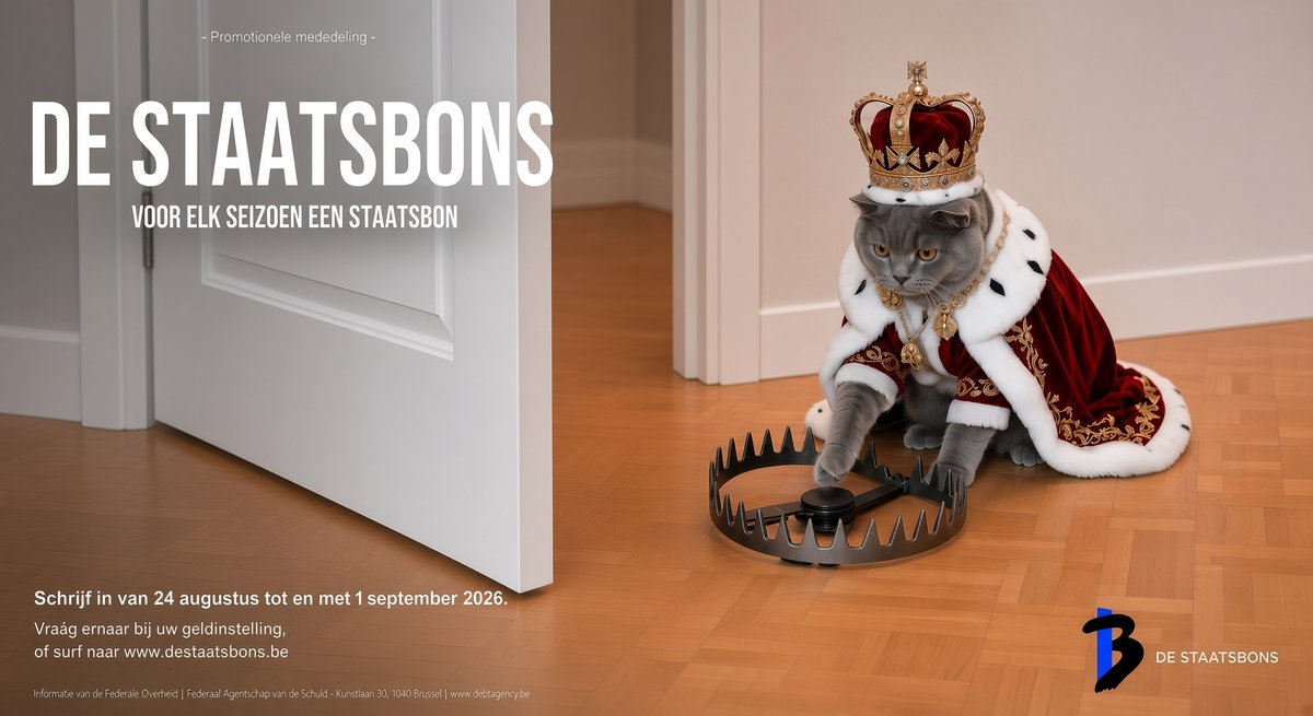 MaximusTPulcher's tweet photo. Dear Belgian savers,
if you’re an investor looking for a “safe” Staatsbon… come closer… a little closer…
purrs menacingly while adjusting the crown
#Staatsbons2026 #CatchThemAll https://t.co/GXnlA4YNVd