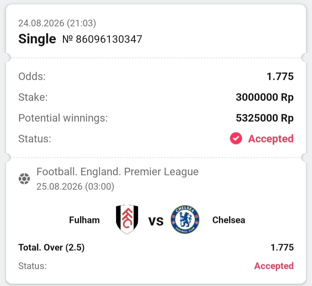 tipster_parlay's tweet photo. Chelsea mode gacor
Kode Bill :
M798C
ZZ98C
Follow agar tidak ketinggalan bill jp lainnya
#parlay #prediksiparlay #tipsparlay #football #bet #bettingtips #Betting
#1xbet #melbet #dbbet https://t.co/j6M1uh2qus