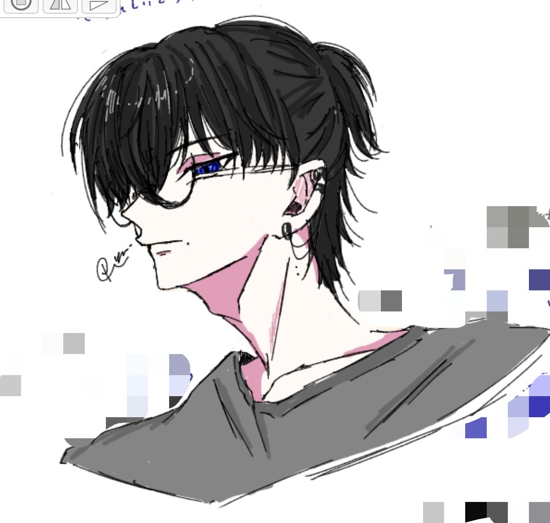 Ryuu_0426's tweet photo. 絵チャ練習2回目🍵⸒⸒
今生まれた子です👶ピアスのパターンが同じすぎる😭
 #OCㅤㅤ  #創作 https://t.co/lxaY0THDIk