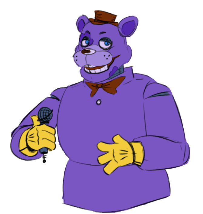 Akerne's tweet photo. freddy fazbear AU design, inspired by the sotm storybook colours https://t.co/Zo2HMujSOf