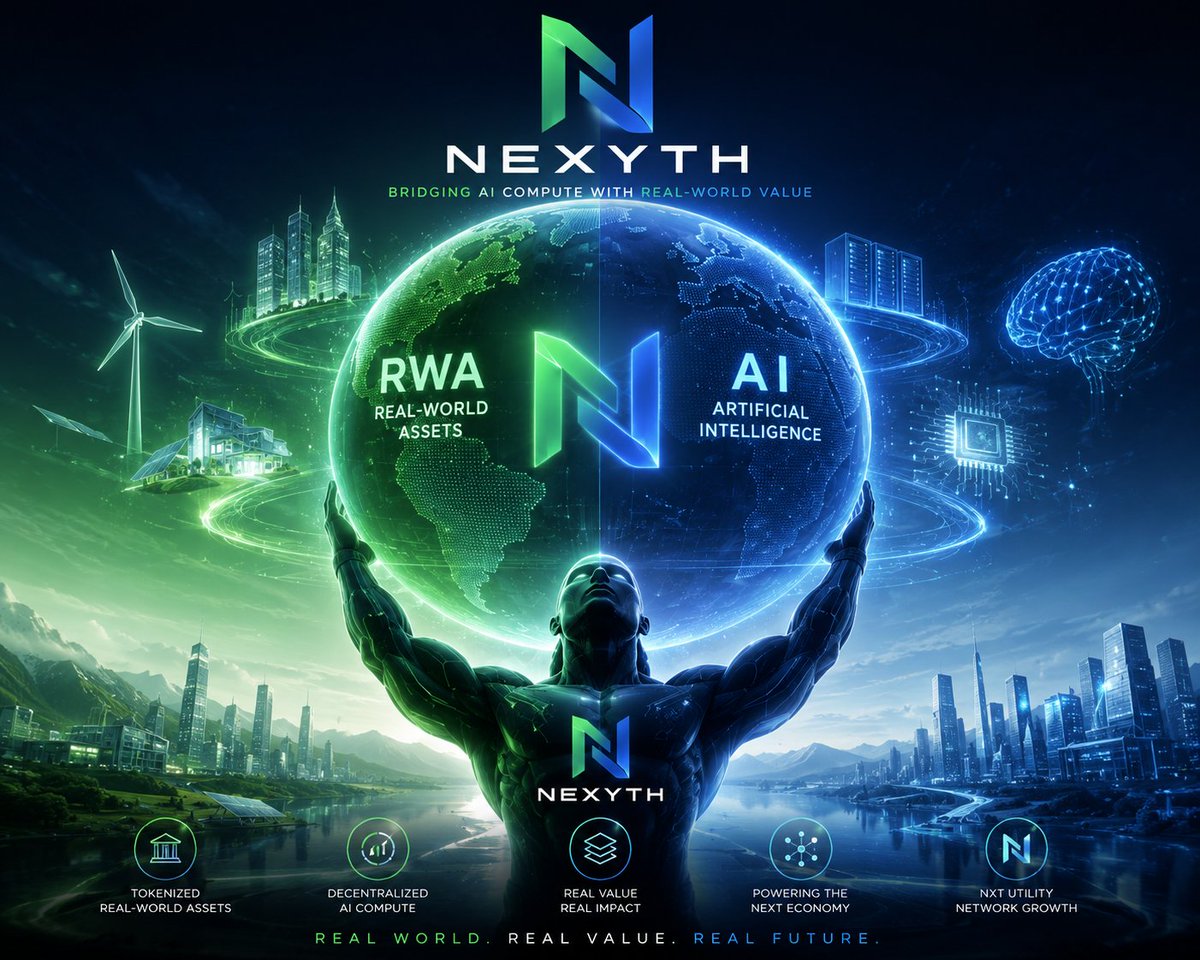 NexythOfficial's tweet photo. Crypto is back! AI is evolving!

But what happens when massive AI compute meets real-world assets and actual economic value?

That’s where things get interesting.

Nexyth is building the bridge between decentralized AI compute, DeFi, and blockchain utility.

AI generates value → value fuels the network → the network unlocks more compute.

The future is AI with real-world value behind it.

NEXYTH IS COMING. ⚡️

#NEXYTH #AI #DeFAI