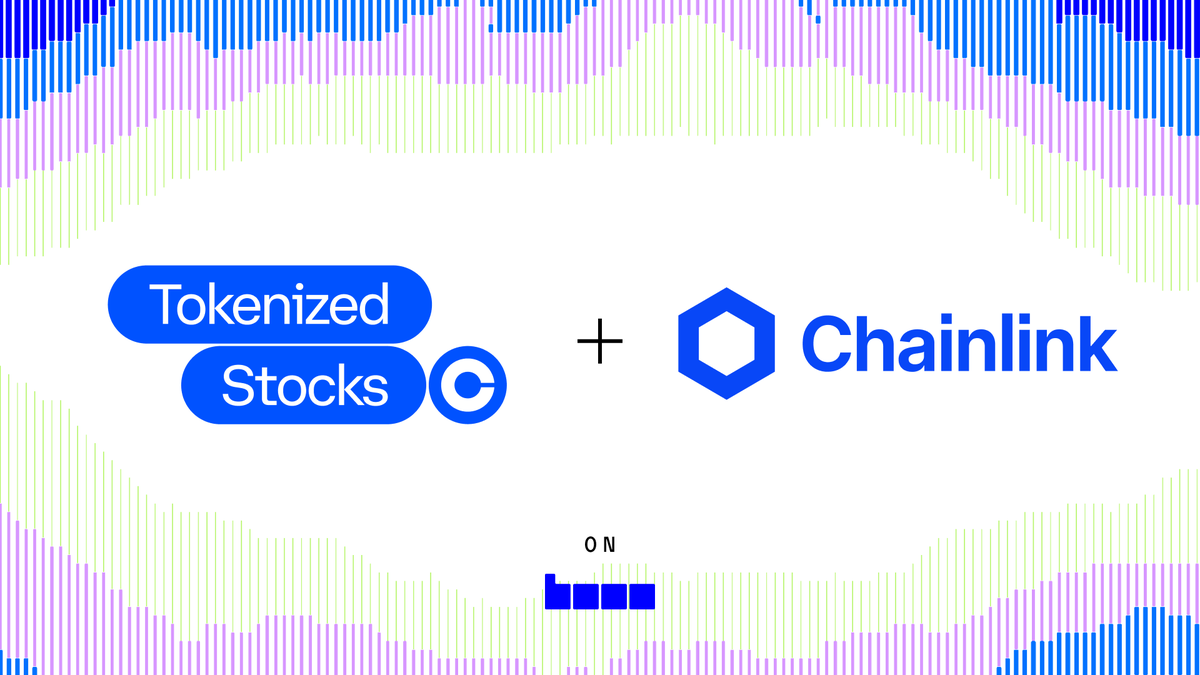chainlink's tweet photo. JUST IN: @Coinbase selects Chainlink as the official oracle infra powering its new Tokenized Stocks on @base.

Chainlink is now enabling millions of Base users to lend, borrow, and trade the largest publicly traded U.S. stocks onchain. https://t.co/BOtv2kxpeC