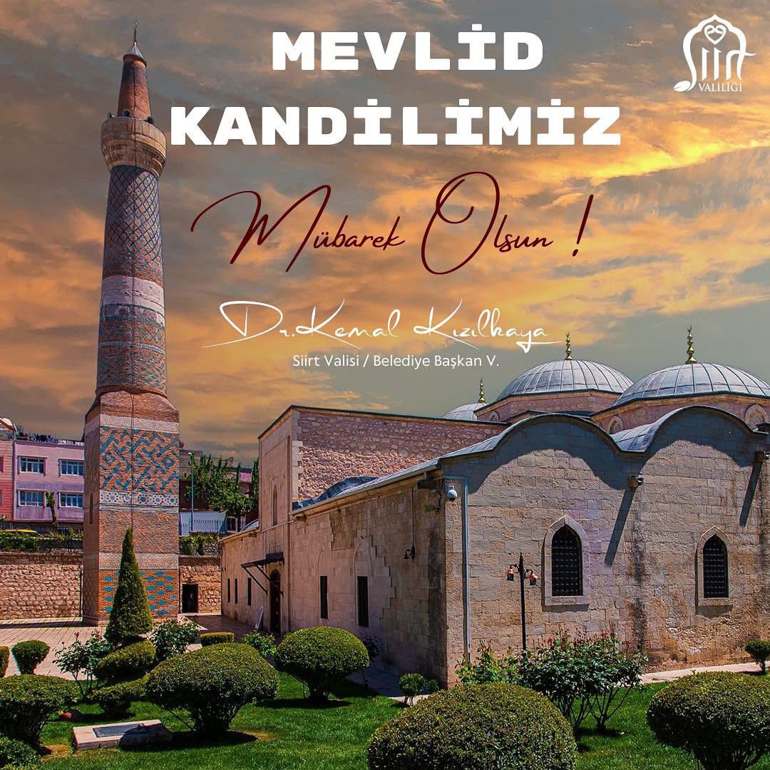 Dr_KemalKzlkaya's tweet photo. Alemlere rahmet olarak gönderilen Peygamber Efendimiz Hz. Muhammed’in (S.A.V.) dünyayı teşriflerini idrak ettiğimiz bu mübarek gecenin; gönüllerimize huzur, hanelerimize bereket, milletimize birlik ve beraberlik getirmesini diliyorum.

Sevgi, merhamet, kardeşlik ve güzel ahlakı hayatımıza daha güçlü şekilde yansıtabilmemize vesile olması temennisiyle, #Siirtli hemşehrilerimizin, aziz milletimizin ve tüm İslam âleminin Mevlid Kandili’ni tebrik ediyorum.

Bu kutlu gecenin insanlığın barış ve huzuruna vesile olmasını Cenab-ı Allah’tan niyaz ediyorum.🤲

#mevlidkandilimizmübarekolsun
