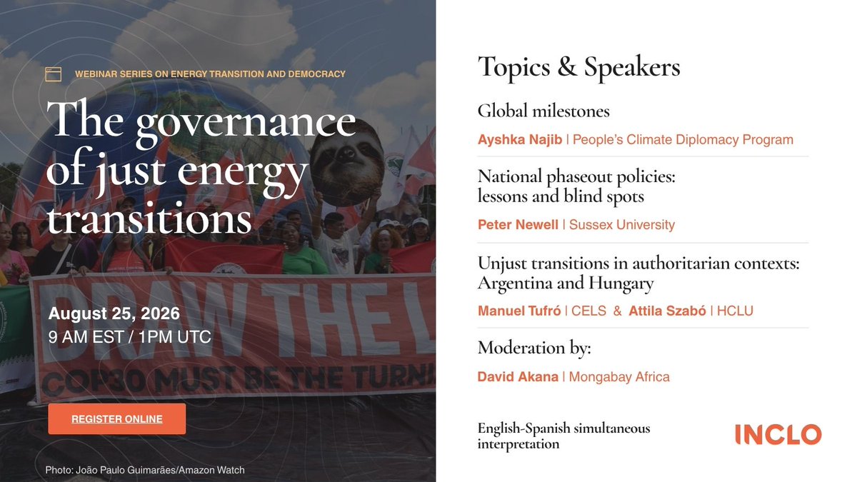 INCLOnet's tweet photo. 🚨 🌏 The climate emergency is real, and turning away from fossil fuels and polluting energy is long overdue. Amid the current global erosion of democratic guarantees, how do we ensure that the green race respects everyone's rights?

Join us tomorrow! https://t.co/fezWKTVPos https://t.co/zYec22yk4E