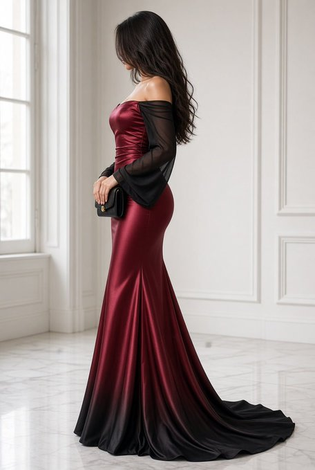 blessing76b's tweet photo. Wrapped in rich burgundy satin with just a touch of midnight black. 🌙📷 https://t.co/vHwMmo3OSS