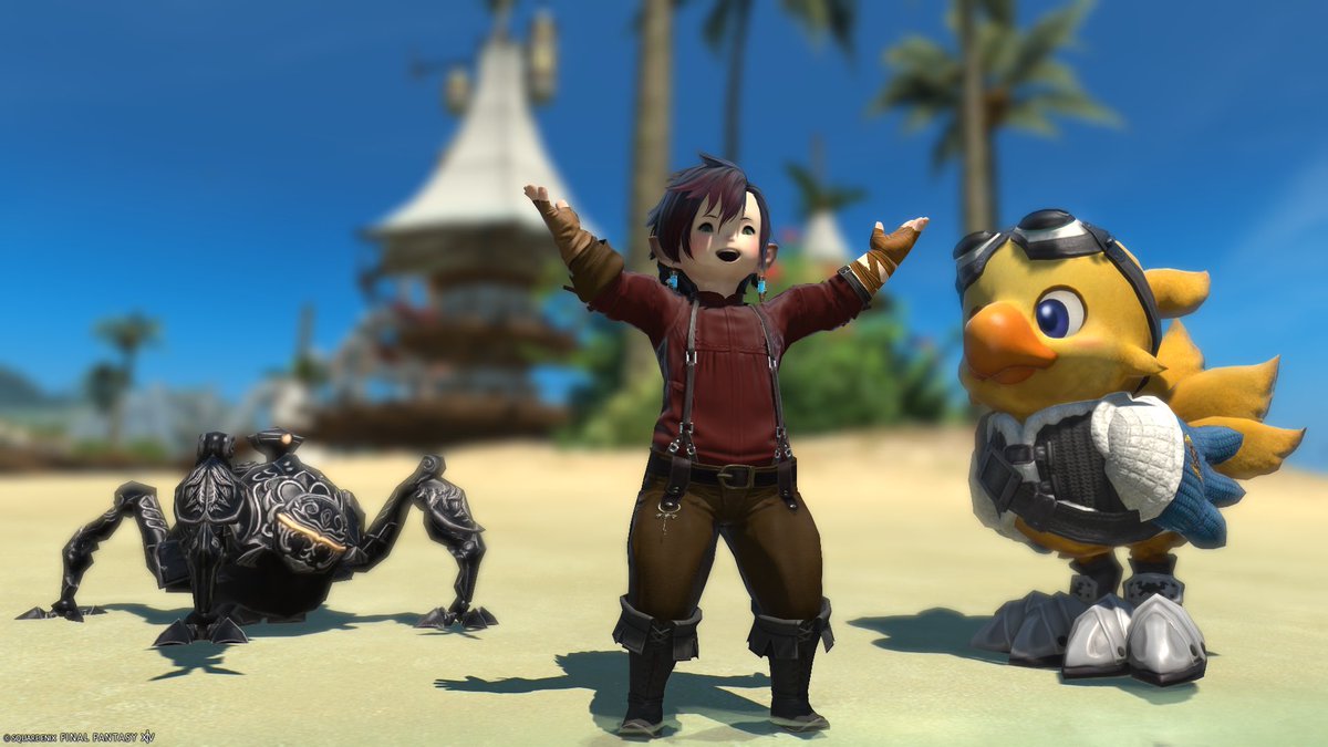 yo_kanashi's tweet photo. 紅蓮祭最中に久々の遭遇！元気そうで何よりなアルファーとオメガ！
@FF_XIV_JP https://t.co/RNNXlDniok