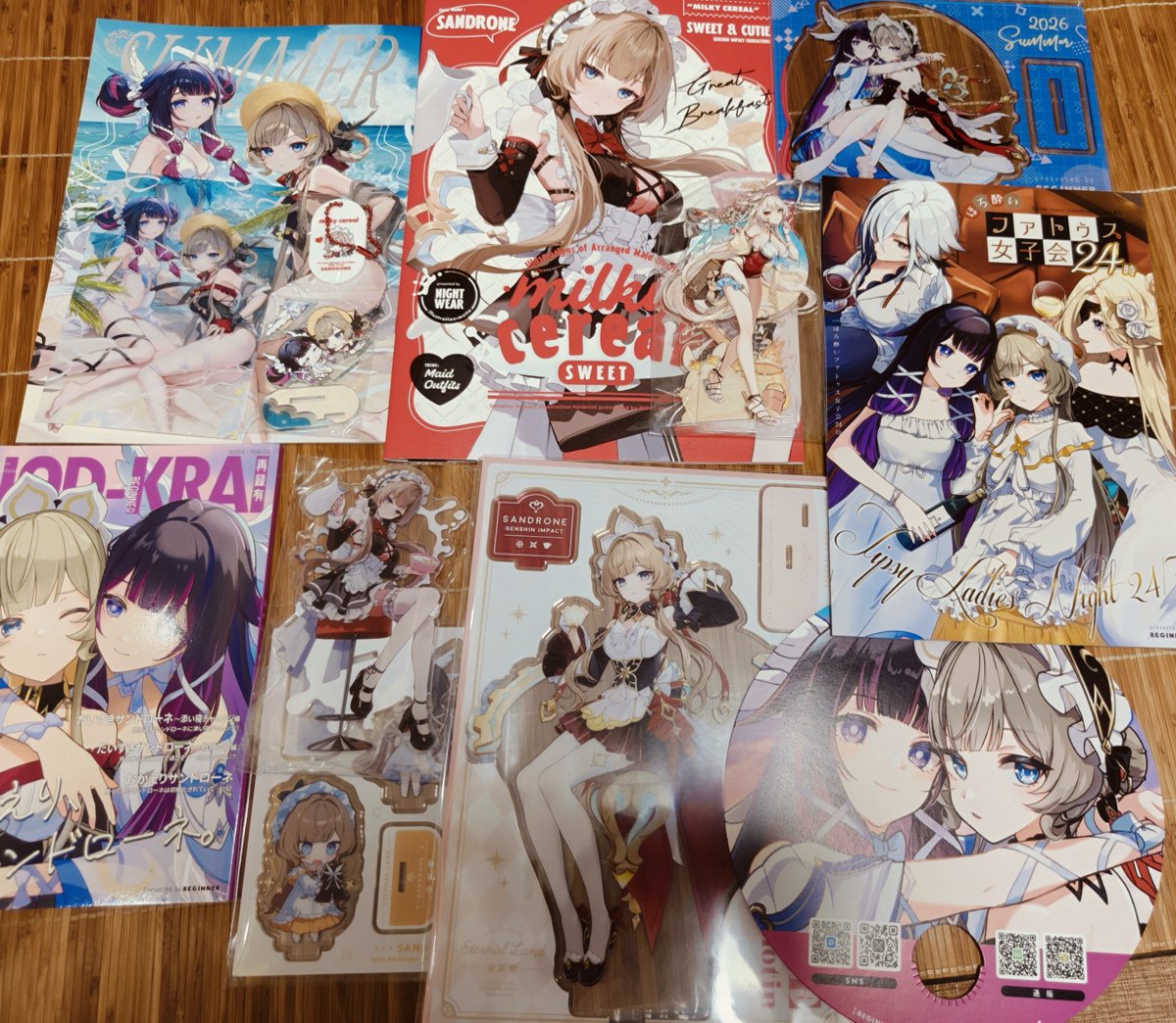 icesky1202's tweet photo. P3・P4は甘雨とサンドローネ。どちらも本当に絵がきれいで最高でした！
P5は胡桃とここみ。ngh先生の心海は相変わらず可愛くて。P6はYashiro先生のキャストリス。衣装ごとに、いろいろな可愛さが楽しめました！
冬コミでもサンドローネと甘雨の新作を楽しみにしています。彼女たちのことが大好きです！ https://t.co/7bUsiOTmOB