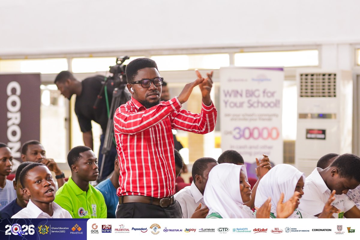 NSMQGhana's tweet photo. CNC AUDITORIUM:

End of Round 1

Islamic SHS, Kumasi: 20 pts
Tamale Islamic Science SHS: 19 pts
Armed Forces SHTS: 12 pts

#NSMQ2026 #NSMQPrelims #Primetime https://t.co/Bcjr5smF3m