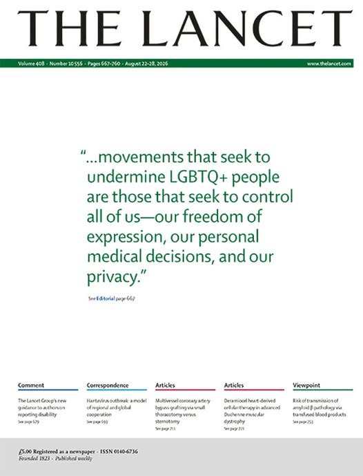 AnantBhan's tweet photo. "Attacks on LGBTQ+ health are a threat to all"
The latest Lancet issue carries this editorial-- an important reminder for all of us who care about health equity
https://t.co/VKDSeqojvQ https://t.co/3MKoSDqzHI
