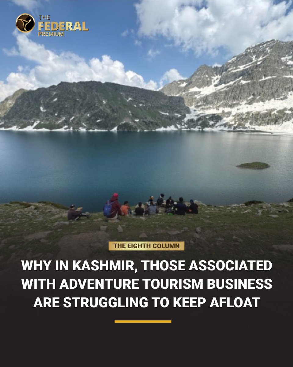 TheFederal_News's tweet photo. #TheEightColumn | Since last year’s Pahalgam attack, most trekking routes and destinations have remained closed to public, reportedly owing to 'inadequate security infrastructure and limited police presence at remote sites', putting thousands of trekking agencies, camping site owners, ponywallahs, guides and others out of business, writes @BasharatAminCJ
Read more: https://t.co/Zz5zMb4THk
#Pahalgam #Kashmir #KashmirTourism #JammuAndKashmir #Trekking #TourismCrisis #AdventureTourism #TrekkingRoutes #PahalgamAttack #TourismIndustry #LocalLivelihoods #PonyWallahs #TourismWorkers #TravelNews #IndiaNews