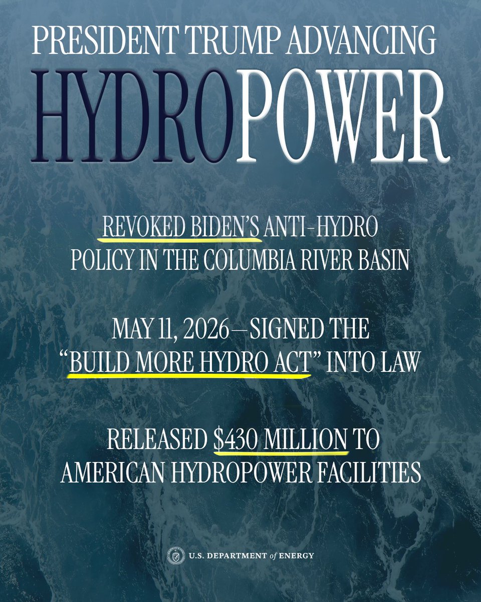 ENERGY's tweet photo. Happy National Hydropower Day from @ENERGY! https://t.co/RsN4CcsHlA