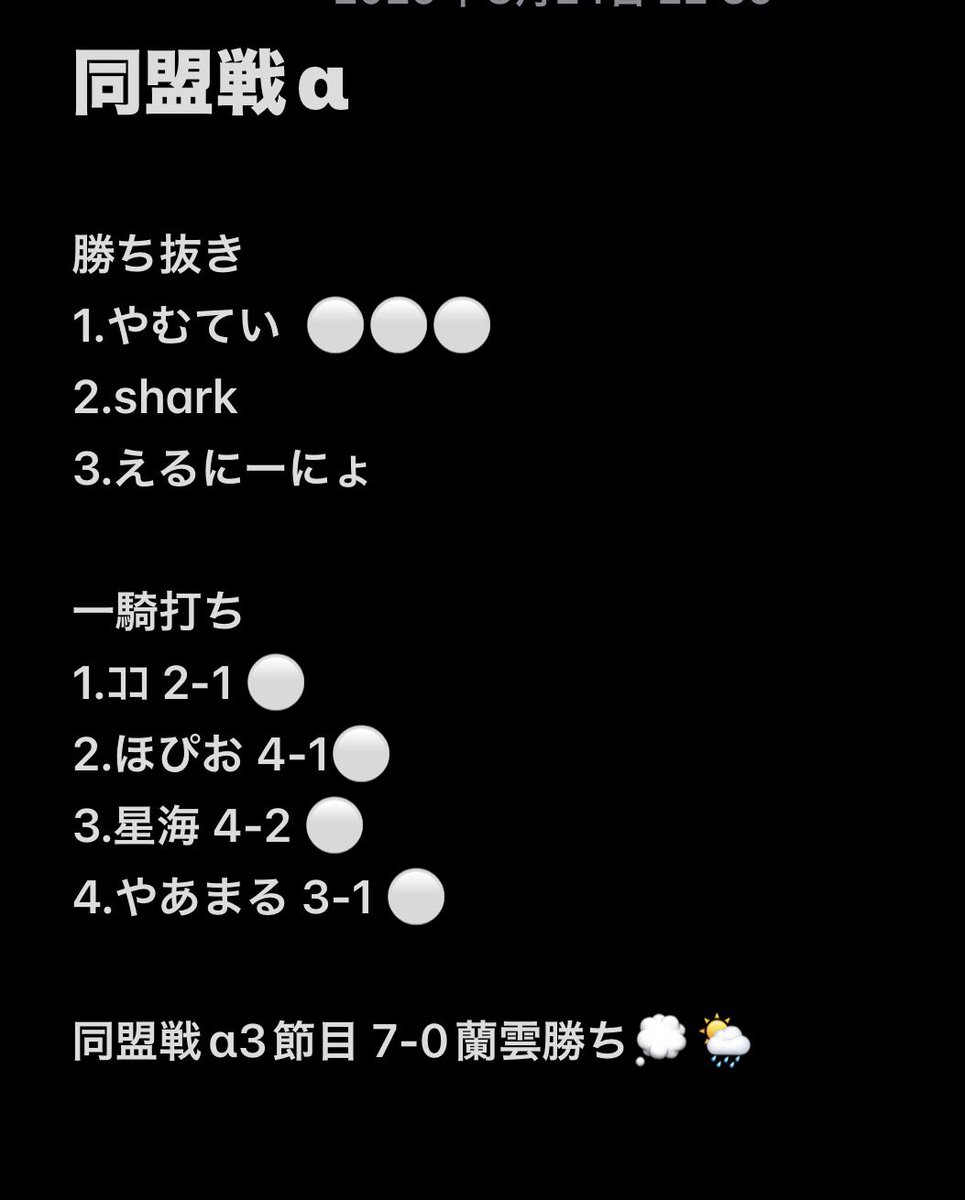 ranun1867's tweet photo. 同盟戦α第1節🆚vela様
 
MVP☁️⸝⸝꙳
@Highpowersiuuu https://t.co/vNGrQEiUfa