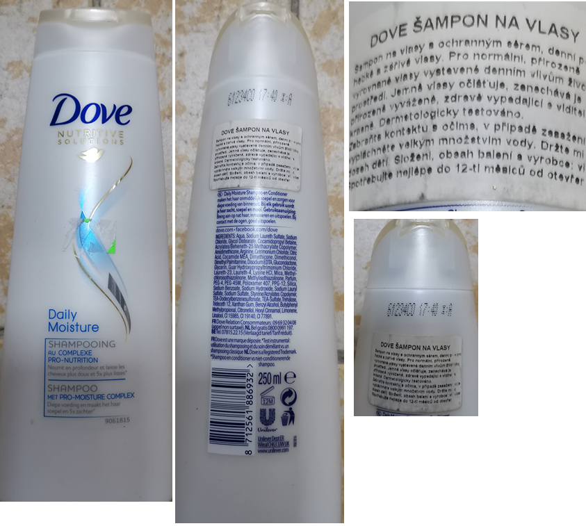 hygzlin's tweet photo. Nebezpečný výrobek - šampón na vlasy Dove, NUTRITIVE SOLUTIONS, SHAMPOO, Daily Moisture, číslo šarže/ sp. do: 6123400 17:40 *A, EAN: 8712561886932. Více informací o výrobku na https://t.co/cvU8mdifcO https://t.co/tLla9KtuB6