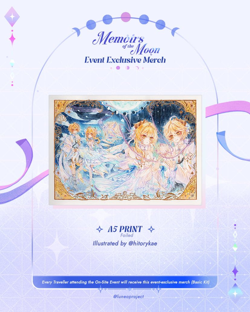 luneoproject's tweet photo. REGISTRATION CLOSING SOON ๐ซ
๐ Event Exclusive Merch ๐
Every Registered Traveller attending the On-Site Event will receive this event-exclusive merch (Basic Kit)
Merch Type: A5 Print
Artist: @hitorykae
.
.
.
.
.
#fanevent #faneventmy #genshinimpact #nodkrai #luneoproject https://t.co/wQfDfXW4NL